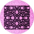 thumbnail image 1 of Ahgly Company Indoor Round Oriental Pink Traditional Area Rugs, 4' Round, 1 of 4