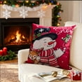 thumbnail image 4 of Merry Christmas Pillow Cover, Natural Burlap Christmas Sofa Living Room Holiday Decorate Cushion Case, Christmas Bell Snowman Santa Claus Pillowcase New Year Family Decoration, 4 of 6