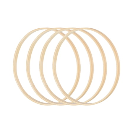 Uxcell 8 Inch Bamboo Macrame Floral Hoop Craft Rings for DIY Dream Catcher Wreath Decor 12Pcs