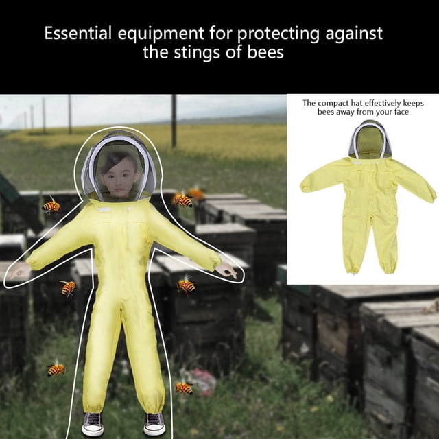 Alupre Professional Child Beekeeping Protective Suit Bee Farm Visitor Protect Equipment Jumpsuit(M)