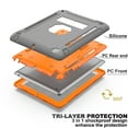 thumbnail image 4 of iPad 2 Case, iPad 3 Case, iPad 4 Case, Dteck Kickstand Heavy Duty Rugged Shockproof High Impact Resistant Hybrid Three Layer Full Body Protective Cover w/ Screen Protector For iPad 2 3 4,Gray/Orange, 4 of 7