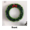 thumbnail image 4 of Artificial Christmas Wreaths for Windows, Small Christmas Wreath Outdoor Artificial Christmas Cabinet Wreaths Thick Mini Wreaths with Red Bows Xmas Christmas Decorations for Home Cabinet Door Wall, 4 of 5
