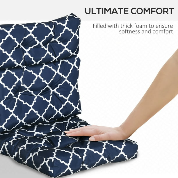 Outsunny Outdoor Seat Back Chair Cushion One Piece Patio Chair
