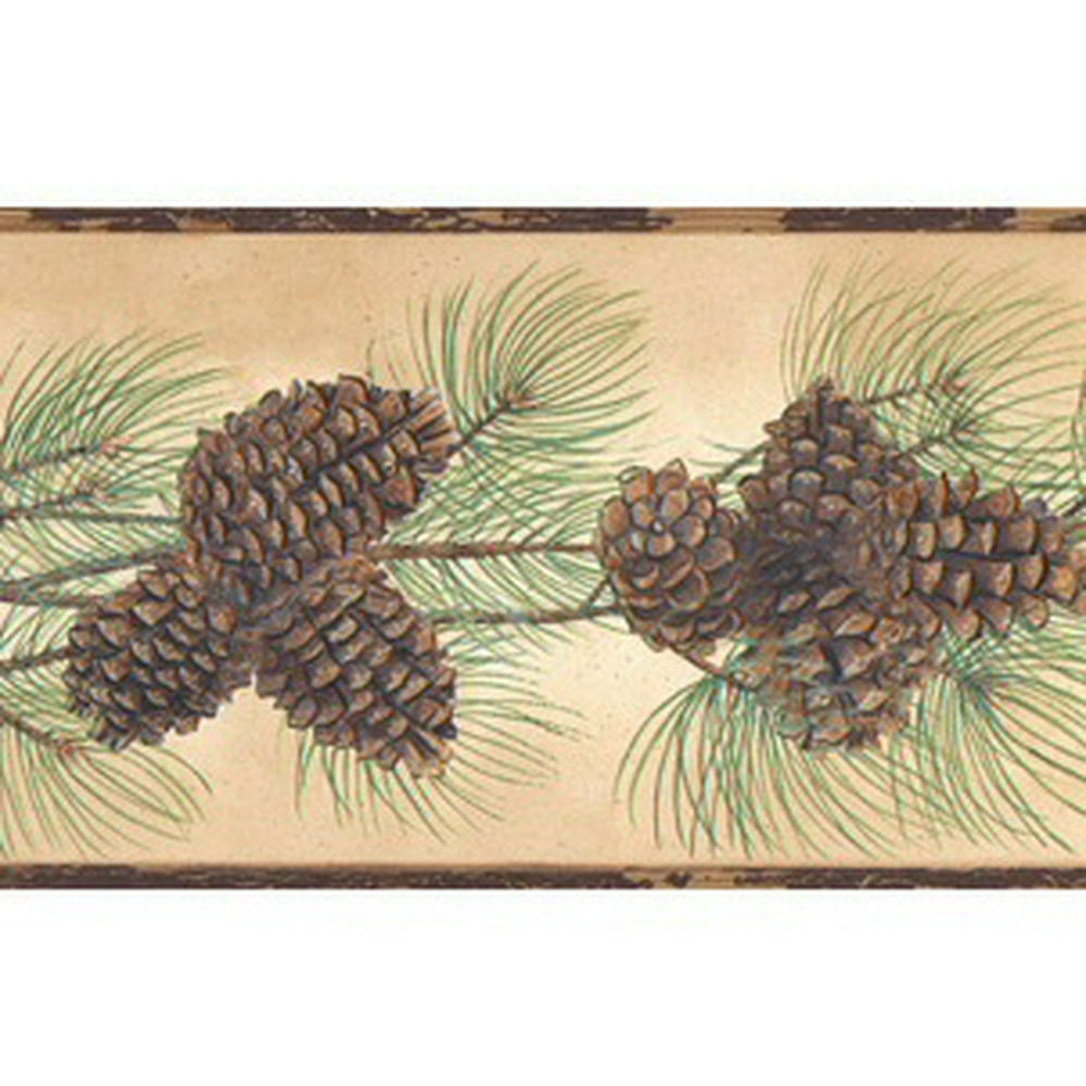 878092 Pine Cone Branch Wallpaper Border BG1669bd - Walmart.com