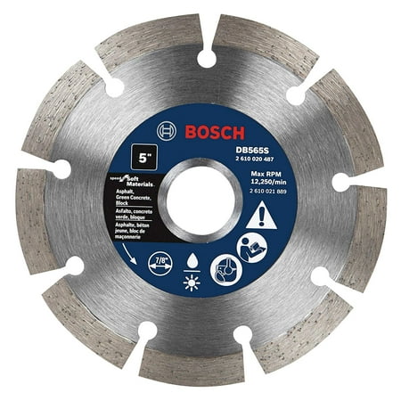 Rim Sintered Diamond Blade - Bosch DB565S 5-Inch Segmented Rim Diamond Blade for Soft Materials