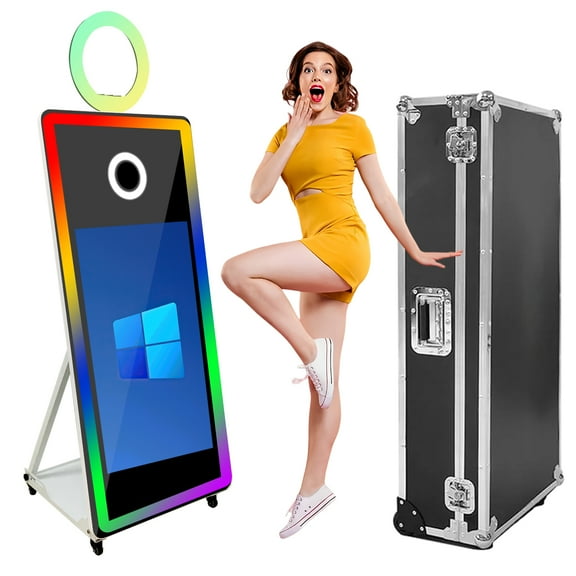 LivFiv 43"Touch Screen Photobooth Portable 65''Mirror magic Machine for Wedding Party Activity