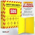 thumbnail image 2 of Pack of 10 MSDS Wall Station - 3 Inch 3 Ring Material Safety Data Sheet Binder with SDS Wire Rack and Display Sign, Chain, Mounting Hardware, SDS Poster, MSDS Labels - Heavy Duty OSHA Yellow Binder, 2 of 8