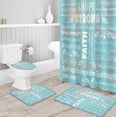 thumbnail image 3 of POGLIP Inspirational Quote 4 Piece Bathroom Set Shower Curtain Bath Rug Contour Mat and Toilet Lid Cover, 3 of 5