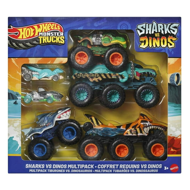 Vehículo de Juguete Mattel Hot Wheels Shark vs Dino Multipack
