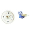 thumbnail image 1 of Reloj de pared decorativo, elegante, redondo, silencioso, con forma de oso y gato, bandeja de resina con manecillas de madera, ideal para dormitorio,, 1 of 8