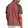 thumbnail image 5 of Domuza Men's Short Sleeve Shirts Quarter Zip Stand Collar Fitted Tshirts Loose Fit Lightweight Color Block Athletic Golf Tees Wine S, 5 of 5
