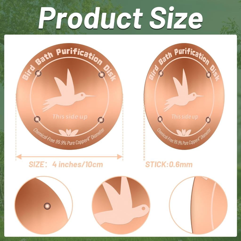 Yihuala Heavy Duty Copper Bird Bath Disc Prevents Growth Without 4 Inch Diameter