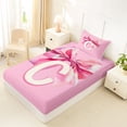 thumbnail image 4 of Erosebridal Cartoon Coquette Bowknot Girls Twin Sheet Sets,Letter C Monogrammed Bedding For Kids 3pcs, 4 of 6