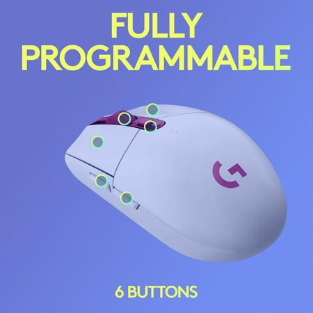 Logitech - G305 LIGHTSPEED Wireless Optical 6 Programmable Button Gaming Mouse with 12,000 DPI HERO Sensor - Lilac