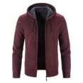 thumbnail image 1 of Chaqueta tipo cárdigan con cremallera y forro polar con capucha para otoño e invierno para hombre, 1 of 6