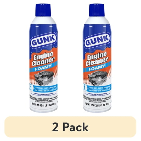 (2 pack) GUNK Low VOC Foamy Engine Cleaner and Degreaser for Cars and Motorcycles - 17 oz Aerosol