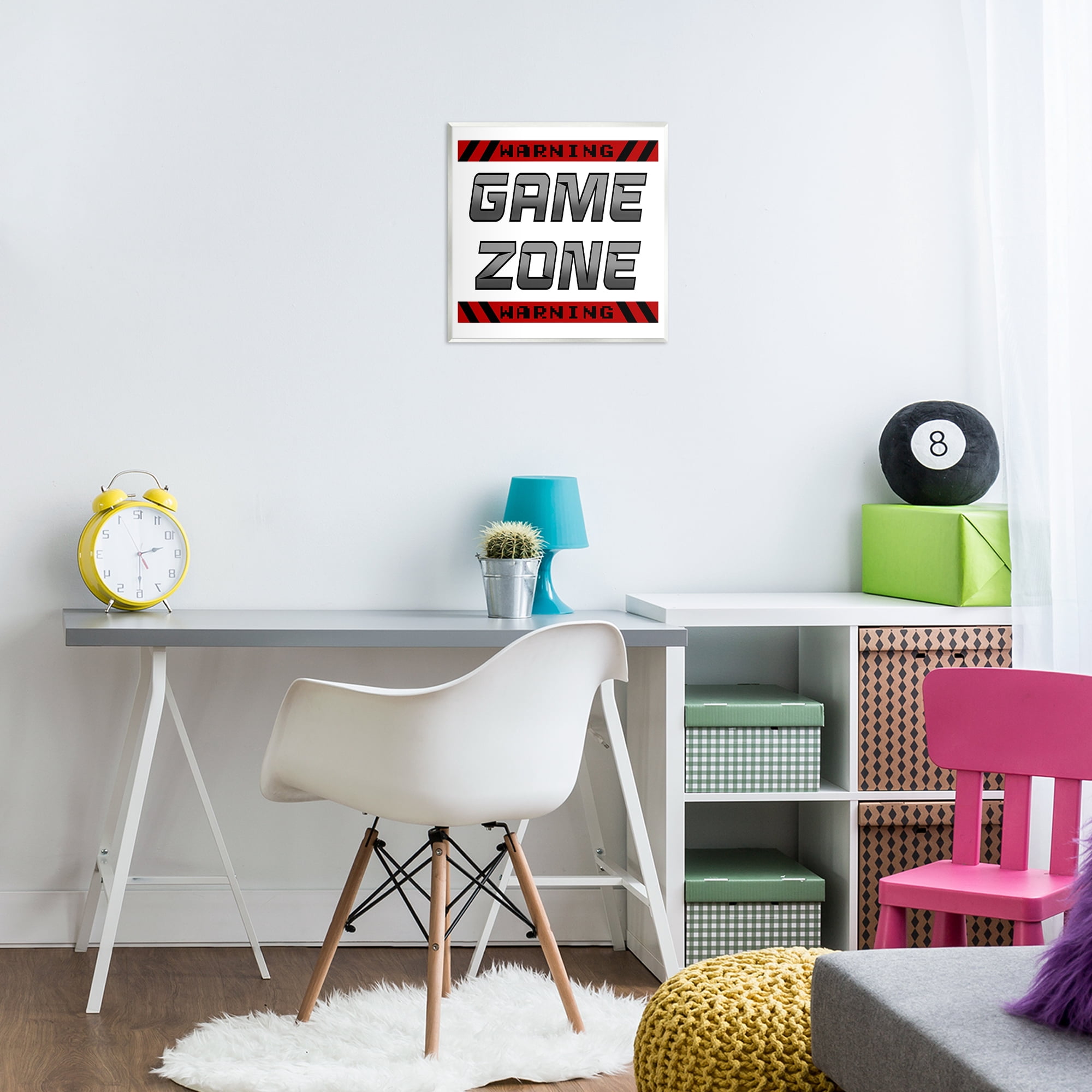 Stupell Industries Game Zone Warning Wall Plaque Art, design by Marcus Prime