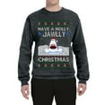 thumbnail image 2 of Wild Bobby Have a Holly Jawlly Christmas Shark Sweater | Funny Holiday Unisex Crewneck Sweatshirt, 2 of 5