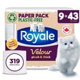 thumbnail image 1 of Royale Velour Recyclable Paper, 9 Mega equal 43 Toilet Paper, 1 of 9