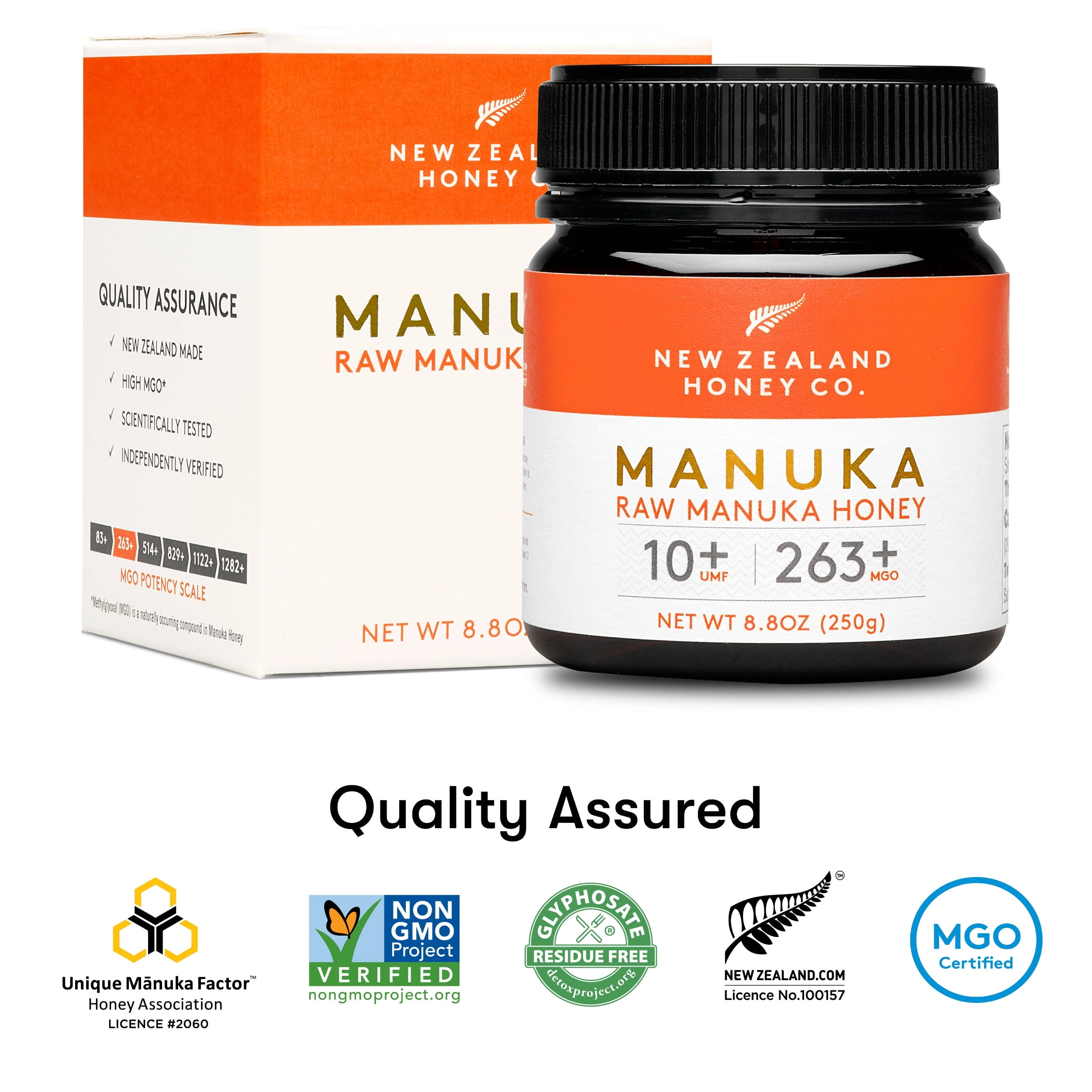 New Zealand Honey, Raw Manuka Honey UMF 10+, MGO 263+, 8.8 oz
