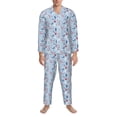 thumbnail image 3 of Naloa Animal Men’s Pajamas Set - Long Sleeve Button Down Sleep Shirt and Pajama Bottoms Sleepwear Set-X-Large, 3 of 7