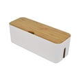 thumbnail image 1 of Caja organizadora de cables WEIHJMXG blanca con tablero de bambú, 1 of 5