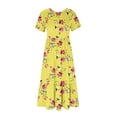 thumbnail image 3 of Robes pour Femmes Été 2024, Robe Longue Ample à Manches Courtes, Col Rond, Imprimée, 50 % de Réduction!, 3 of 4