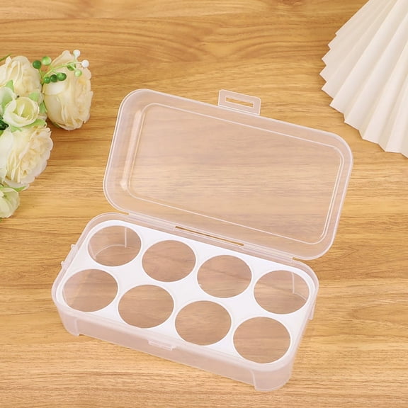 8-Grid Deviled Egg Storage Container with Lid, Stackable Portable Plastic Egg Carrier for Fridge, Picnic & Travel