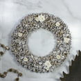 thumbnail image 2 of Northlight White Glittered Rose and Walnut Shell Artificial Christmas Wreath - 19-Inch, Unlit, 2 of 3