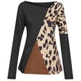 thumbnail image 4 of Blusa informal de manga larga con cuello redondo y estampado de leopardo para mujer Pompotops  gfhjh2692, 4 of 5