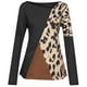 thumbnail image 4 of Blusa informal de manga larga con cuello redondo y estampado de leopardo para mujer Pompotops  gfhjh2691, 4 of 5