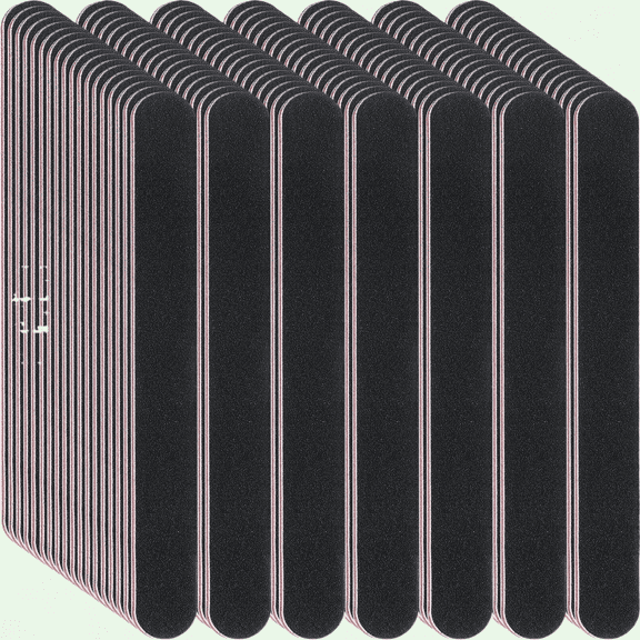 Professional 200 Pcs Nail Files, 100/180 Grit, Double Sided Emery Board for Acrylic and Natural Nails, Black Nail Buffer Files for Home and Salon