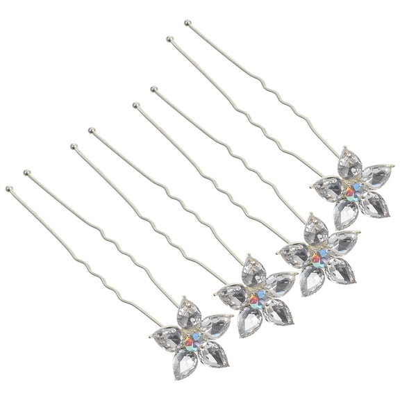 LOLIPPYY 4-Piece Bridal Hair Clips Set U-Shaped Design for Glamorous Wedding and Special Occasion Hairstyles