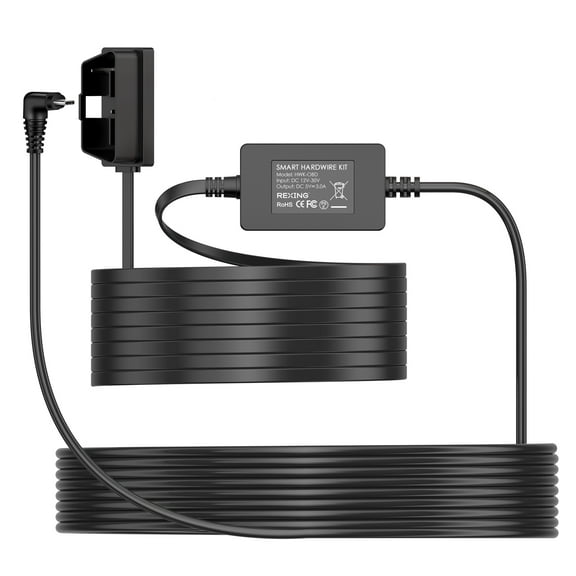 Rexing Dash Cam Hardwire Kit with OBD Interface, Smart 24/7 Parking Mode, ACC Detection, Low Voltage Protection, 12V–30V to 5V/3A, 10.5ft Type C Cable, No Fuse Tap Needed
