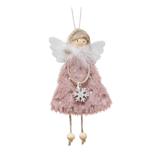 EeaseMX pieza de ángel colgante de niña, adorno navideño de peluche.