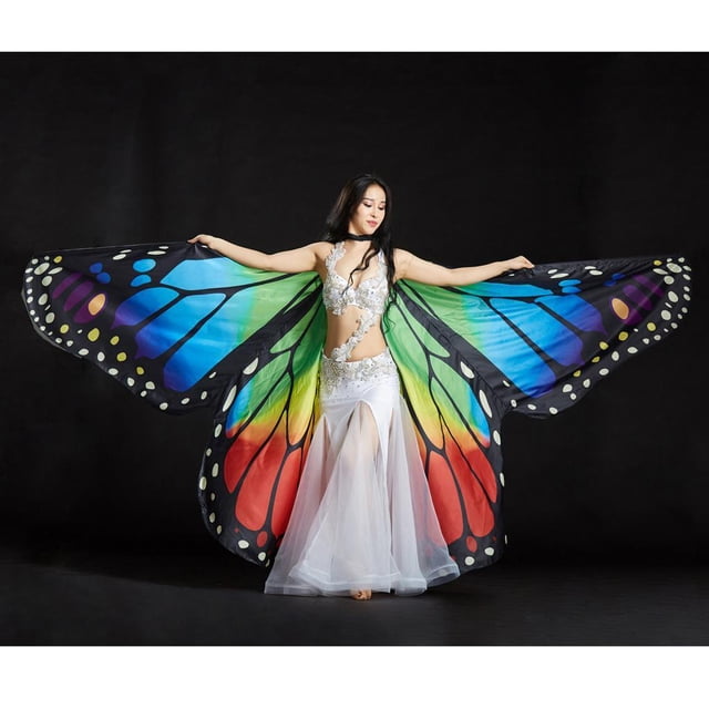 Disfraz de Ángel Mariposa Colorida Salvador Disfraz de ala para danza del vientre