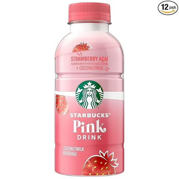 Starbucks Pink Drink, Strawberry Acai with Coconut Milk, 14oz Bottle