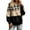 Khaki, variant on XIAONU Womens Hoodies Trendy Checkered Printed Drawstring Hoodie Long Sleeved Baggy Pocket Color Blocked Pullover Sport Hoodie