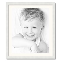 ArtToFrames 24x28 Matted Picture Frame with 20x24 Single Mat Photo Opening Framed in 1.25 Satin White Frame and 2 White Mat (FWM-3966-24x28)