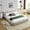 Beige + Chenille + Foam, variant on Queen Size Upholstered Bed Frame with Thick Fabric, Chenille Fabric Grounded Queen Size Platform Bed with Headboard and Solid Frame. No Box Spring Needed, PINK