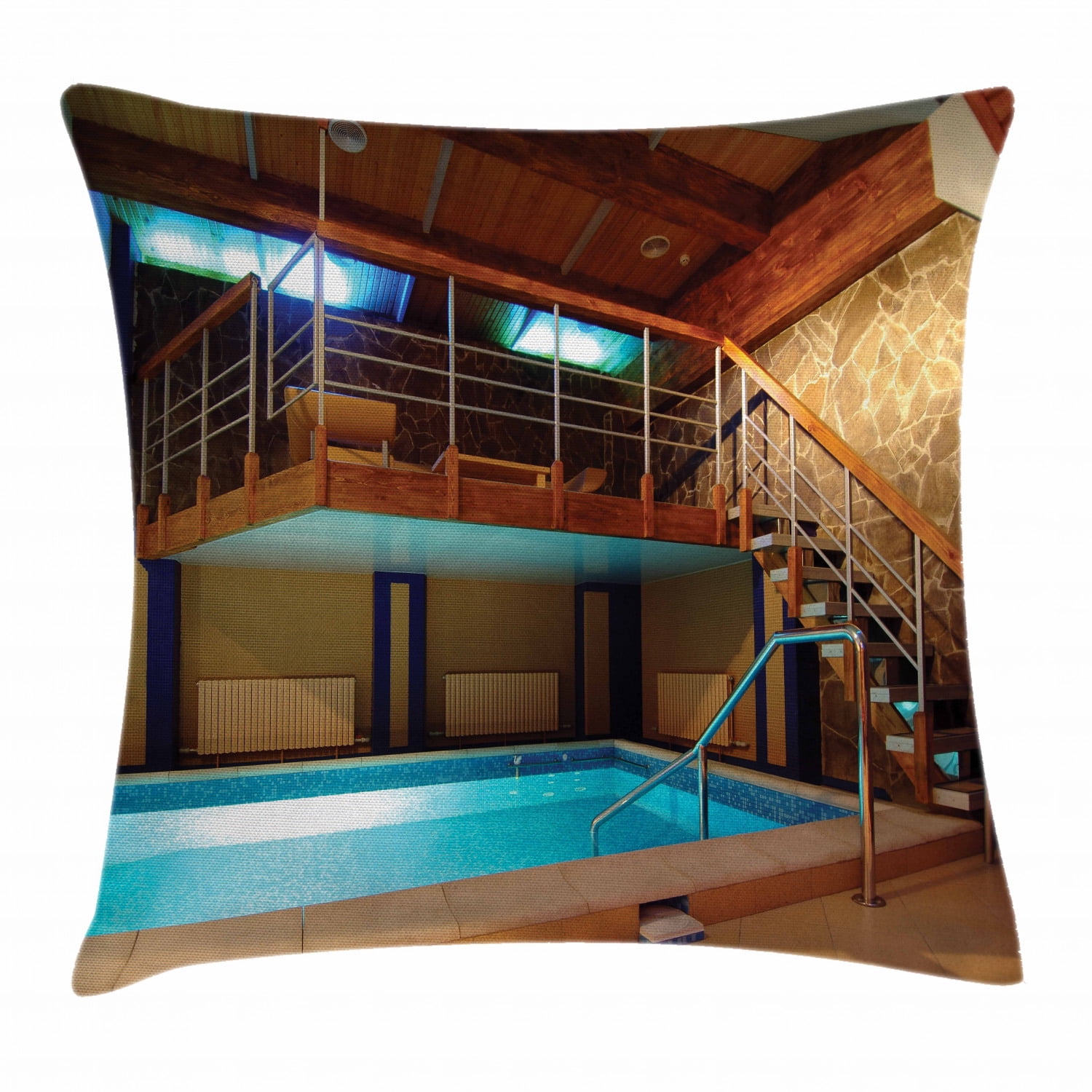 Holdiay Throw Pillow Cushion Cover, Swimming Pool Photography with