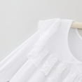 thumbnail image 4 of Adeawade Girls Dresses Summer Long Sleeve Solid Color Crewneck Dress Lovely Outfits Size 3-4 Years White, 4 of 8
