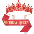 thumbnail image 1 of Laklulu Un conjunto adecuado para celebraciones de cumpleaños, peine para el cabello, corona de diamantes de cristal, correa, decoraciones para fiestas de cumpleaños, 1 of 5
