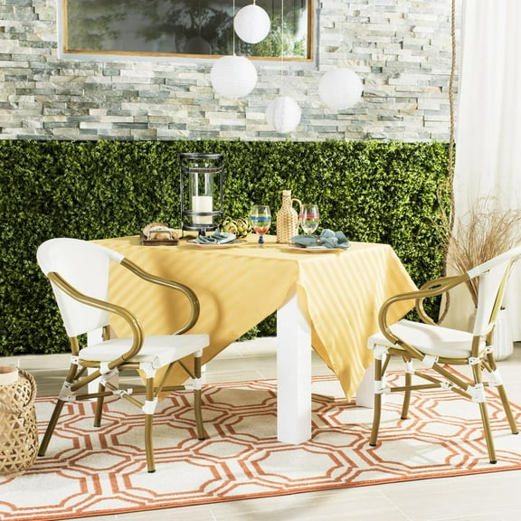 Safavieh Karine Outdoor Stacking Armchair, Set of 2 - Beige/White