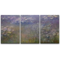 wall26 3 Piece Canvas Wall Art - Water Color Pond - Modern Home Art Stretched and Framed Ready to Hang - 24" x 36" x3