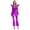 Purple, variant on Moggemol Womens 70s Rave Outfits Shiny Metallic Bell Bottom Alien Jumpsuit Silver 3XL