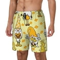 thumbnail image 2 of Uemuo Garden Honeybee Gnomes Pattern Mens Swim Trunks Quick Dry Board Shorts with Mesh Lining, Stretch Beach Shorts Quick Dry No-Chafing Board Shorts-Large, 2 of 9