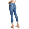 thumbnail image 2 of Wax Jean Womens Juniors High Rise Distressed Ankle Skinnys (3, Medium Denim), 2 of 4