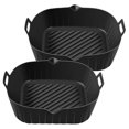 thumbnail image 1 of Fryer Silicone Pot with Handle, 8.6 Inch Reusable Fryer Liners Heat Resistant Non-stick Fryer Basket, Black, 1 of 5