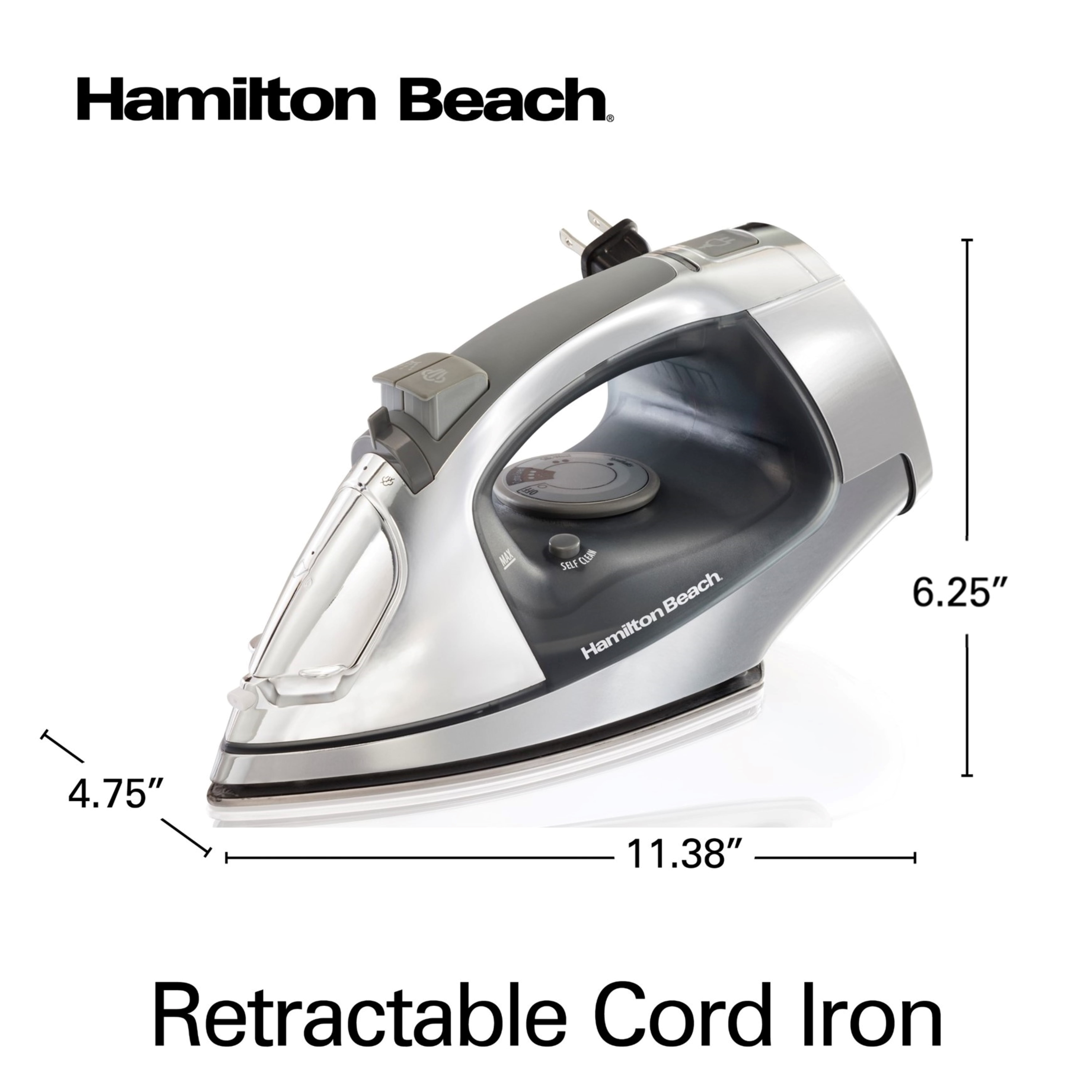 Black+decker Steam Iron Retractable Cord Gray : Target
